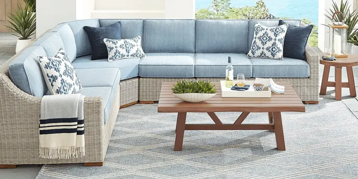 Patmos Gray 4 Pc Outdoor Sectional with Steel Cushions