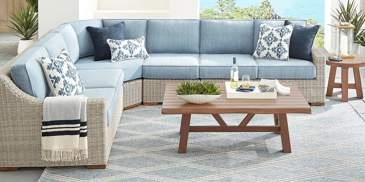 Patmos Gray 4 Pc Outdoor Sectional with Steel Cushions