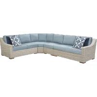 Patmos Gray 4 Pc Outdoor Sectional with Steel Cushions
