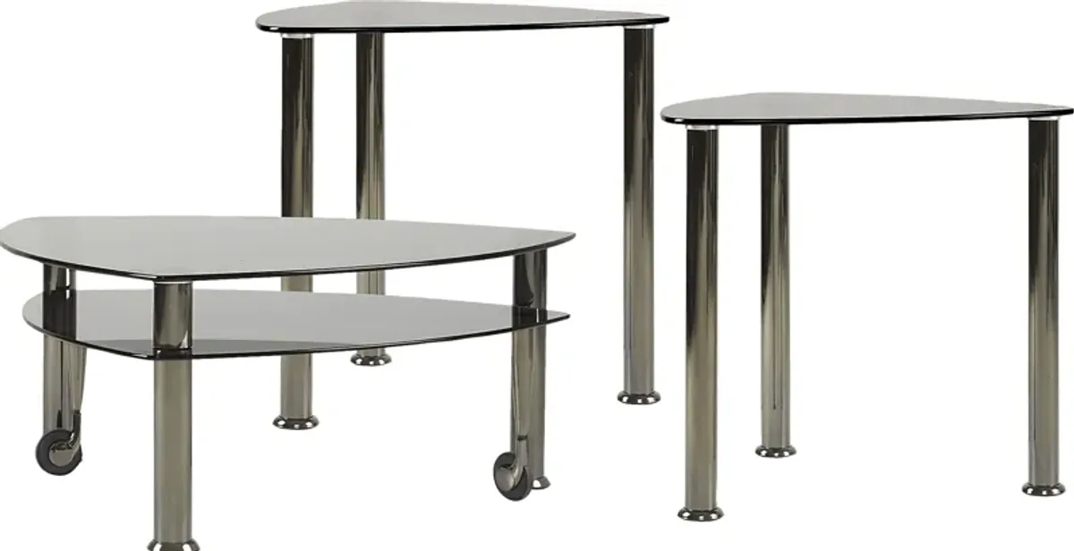 Landmark Black 3 Pc Table Set