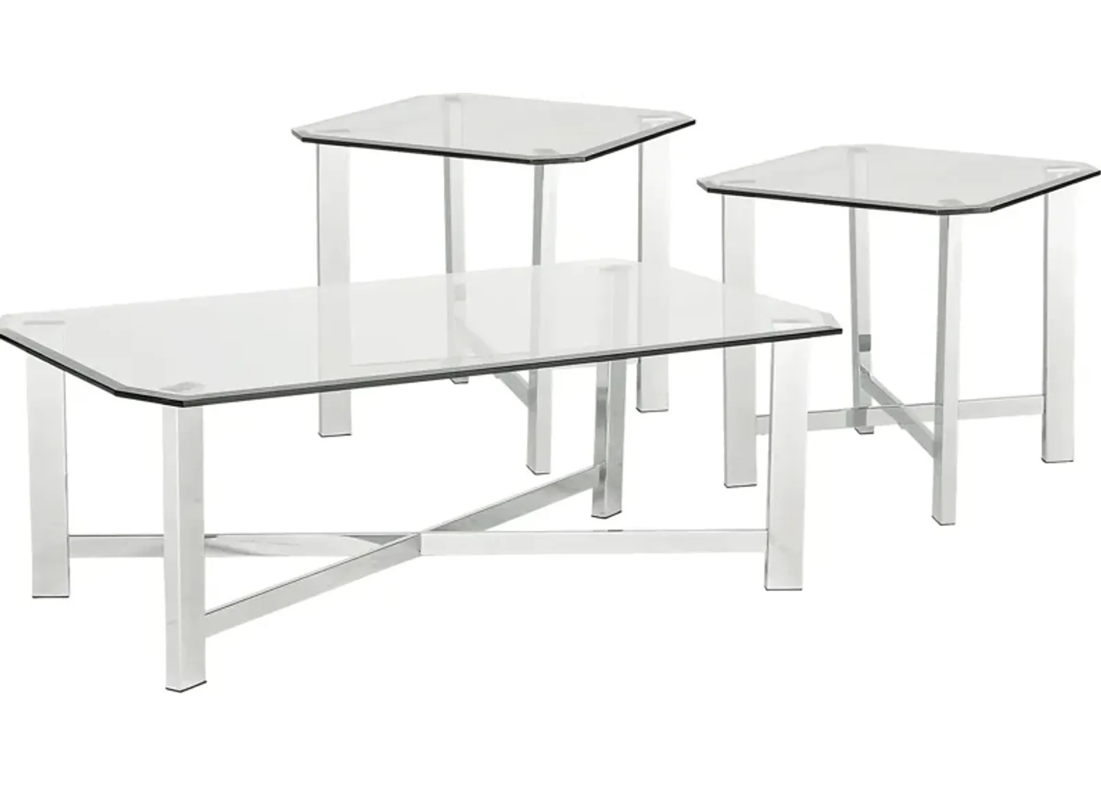 Teagan Chrome 3 Pc Table Set