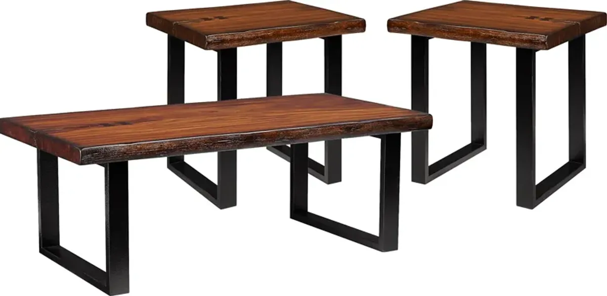 Orchard Grove Mahogany 3 Pc Table Set