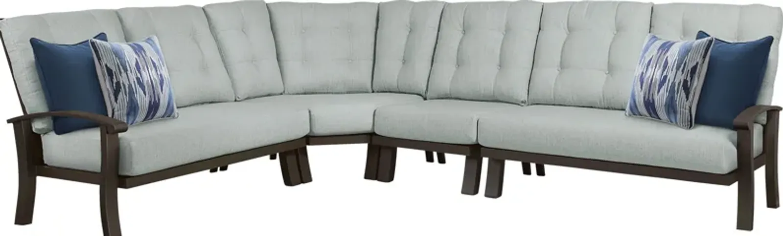 Lake Breeze Aged Bronze 4 Pc Outdoor Sectional with Mist Cushions