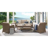 Ridgecrest Gray 4 pc Outdoor Sofa Seating Set With Pebble Cushions