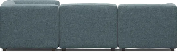 Calay 5 Pc Outdoor Sectional with Teal Slipcovers