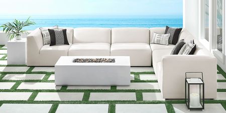 Calay 6 Pc Outdoor Sectional with Vapor Slipcovers