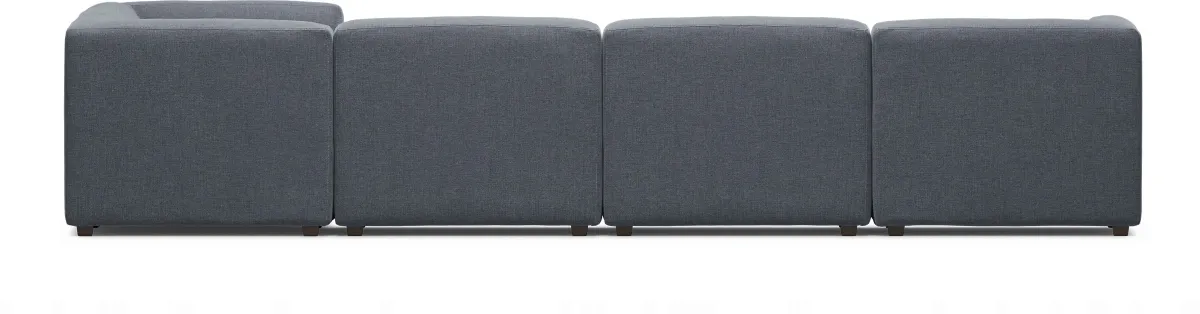 Calay 6 Pc Outdoor Sectional with Denim Slipcovers