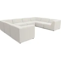 Calay 8 Pc Outdoor Sectional with Vapor Slipcovers