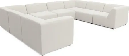 Calay 8 Pc Outdoor Sectional with Vapor Slipcovers