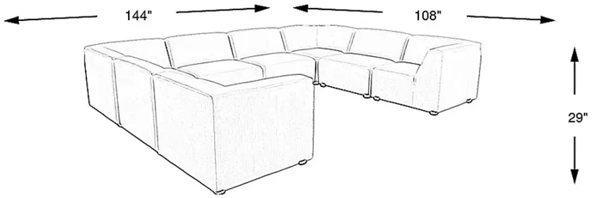 Calay 8 Pc Outdoor Sectional with Ash Slipcovers