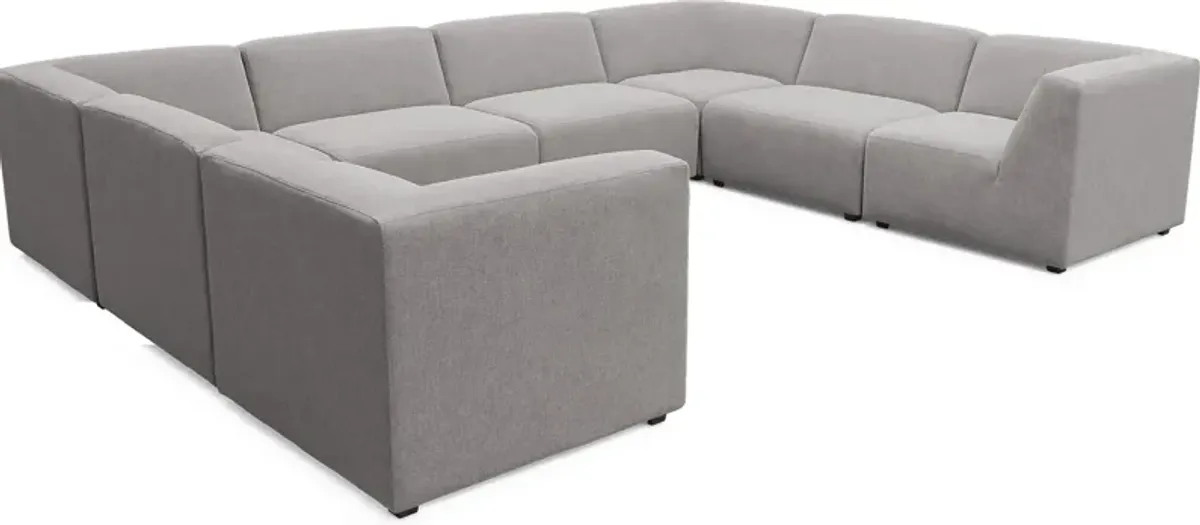 Calay 8 Pc Outdoor Sectional with Ash Slipcovers