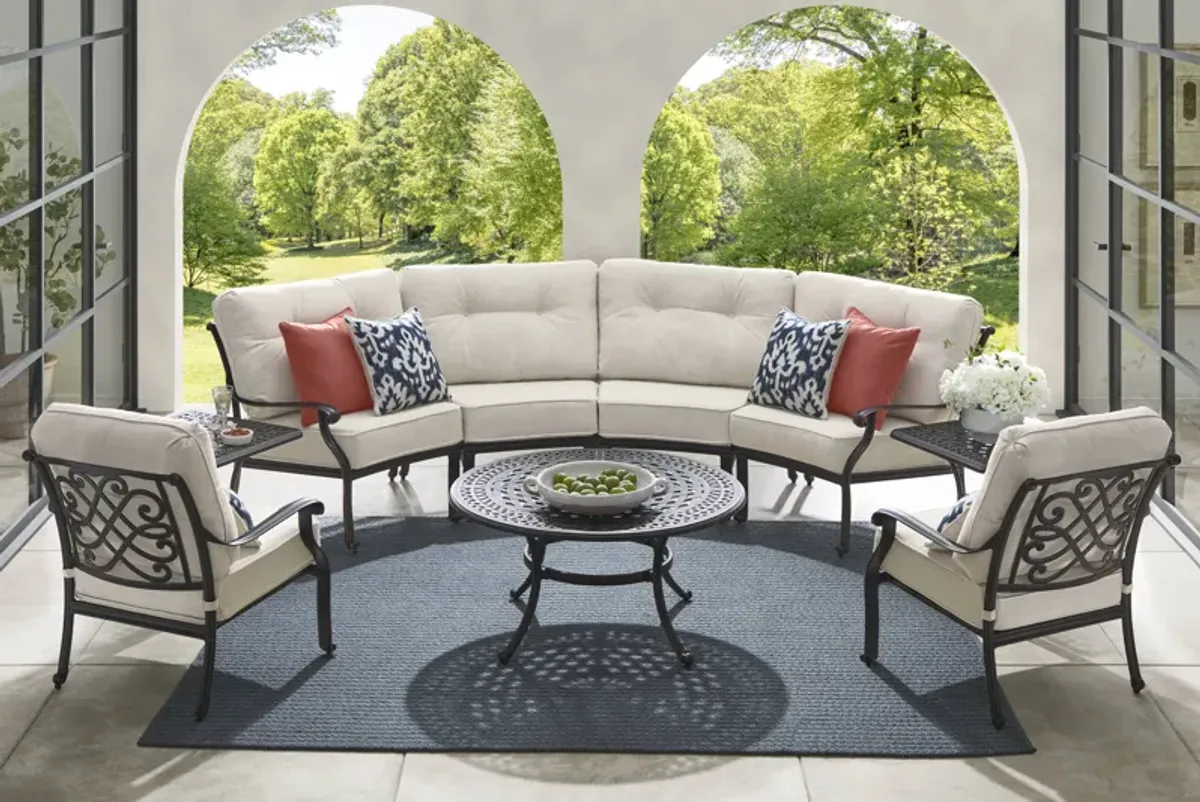 Carina Bronze 4 Pc Outdoor Sectional with Desert Cushions
