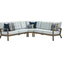 Torio Brown 3 Pc Outdoor Sectional with Lake Cushions