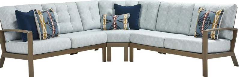 Torio Brown 3 Pc Outdoor Sectional with Lake Cushions
