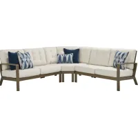 Torio Brown 3 Pc Outdoor Sectional with Oatmeal Cushions