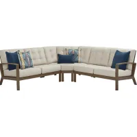 Torio Brown 3 Pc Outdoor Sectional with Malt Cushions