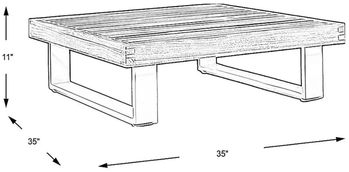 Platform Teak Outdoor Side Table