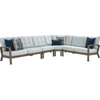 Torio Brown 4 Pc Outdoor Sectional with Lake Cushions