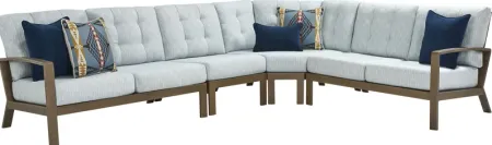 Torio Brown 4 Pc Outdoor Sectional with Lake Cushions