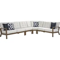 Torio Brown 4 Pc Outdoor Sectional with Silk-Colored Cushions