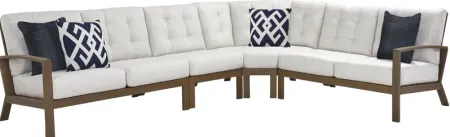 Torio Brown 4 Pc Outdoor Sectional with Silk-Colored Cushions