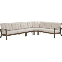 Torio Brown 4 Pc Outdoor Sectional with Malt Cushions