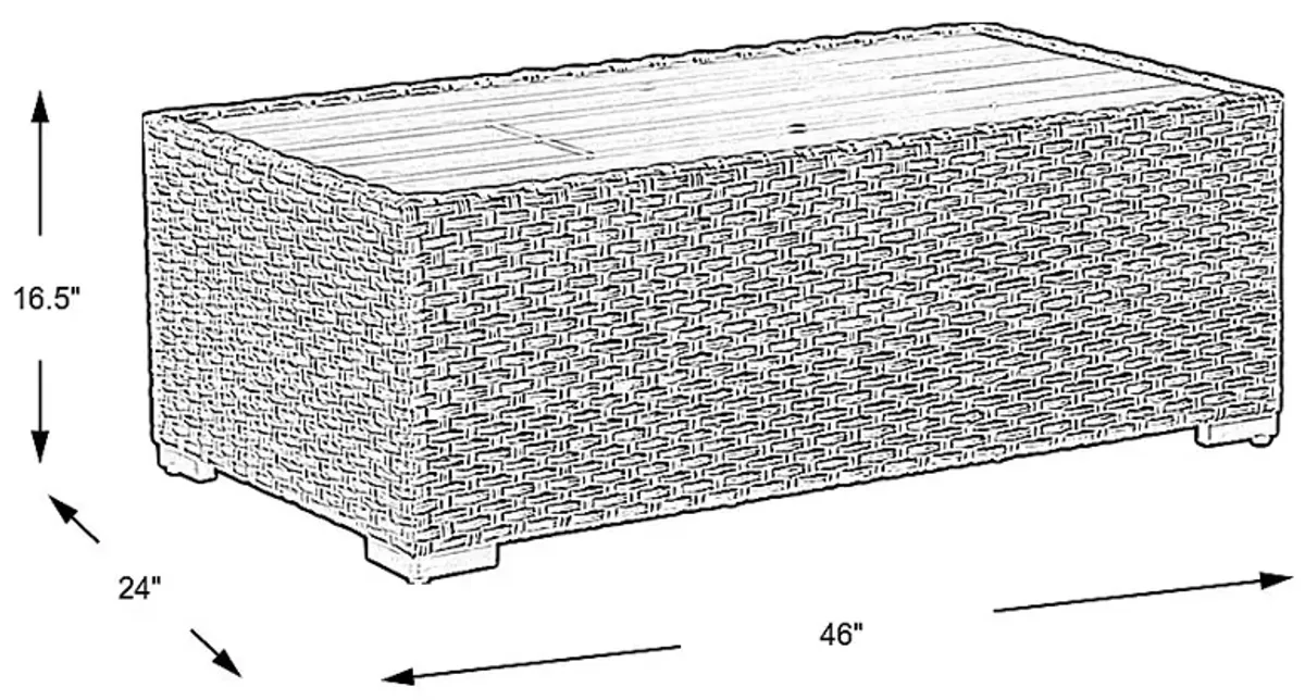 Rialto Brown Outdoor Cooler Cocktail Table