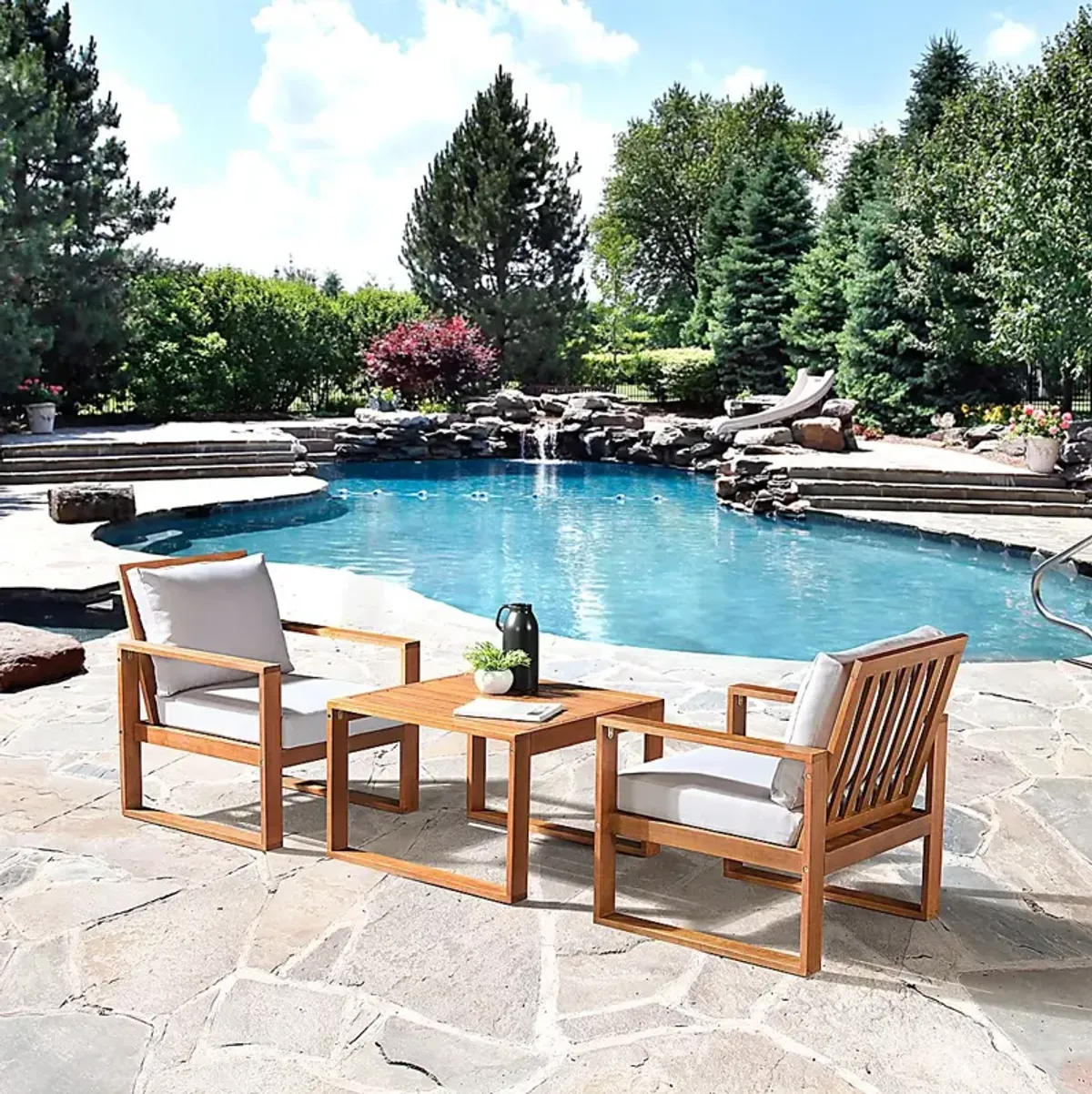 Outdoor Halterman Brown Cocktail Table