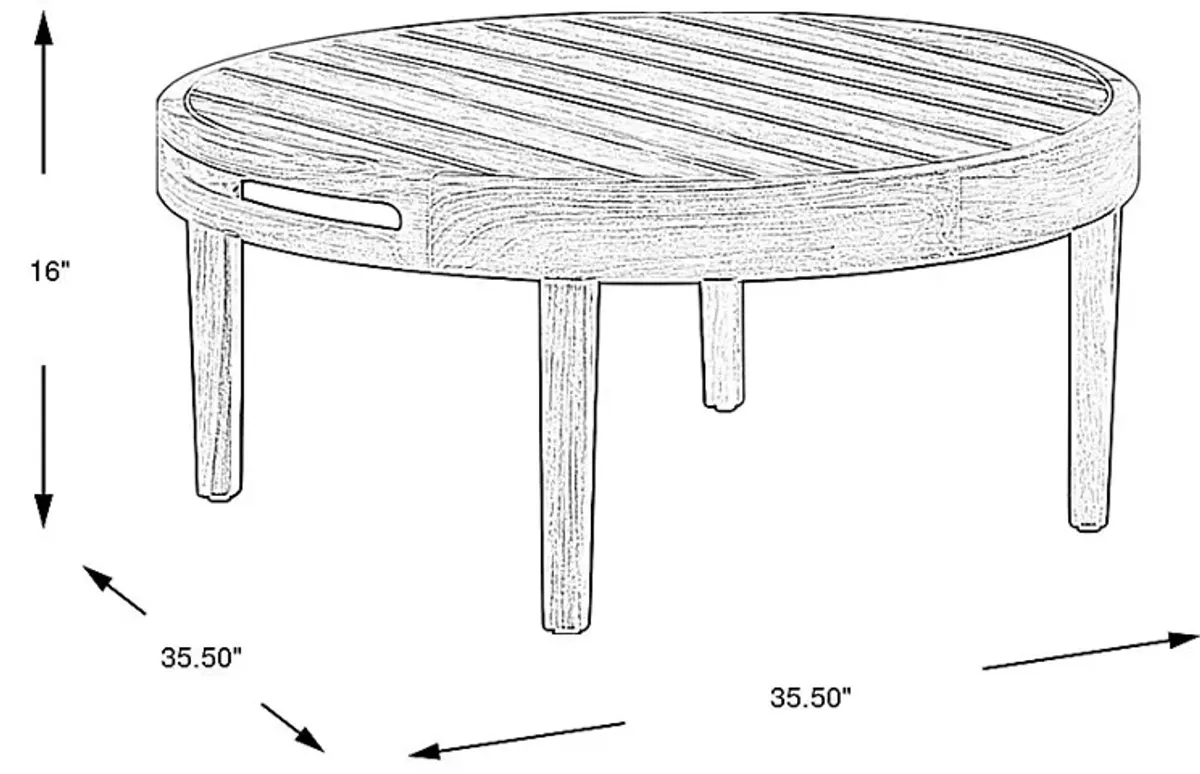 Riva Blonde Large Nesting Outdoor Cocktail Table