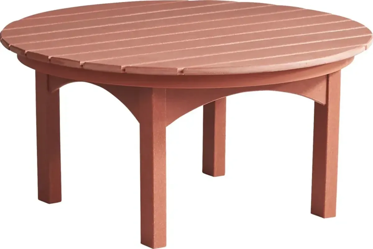 Addy Red Round Outdoor Cocktail Table