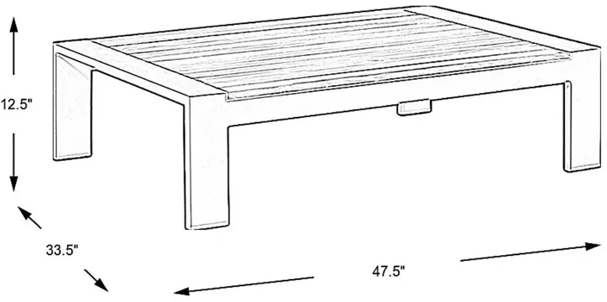 Solana White Outdoor Cocktail Table with Teak Top