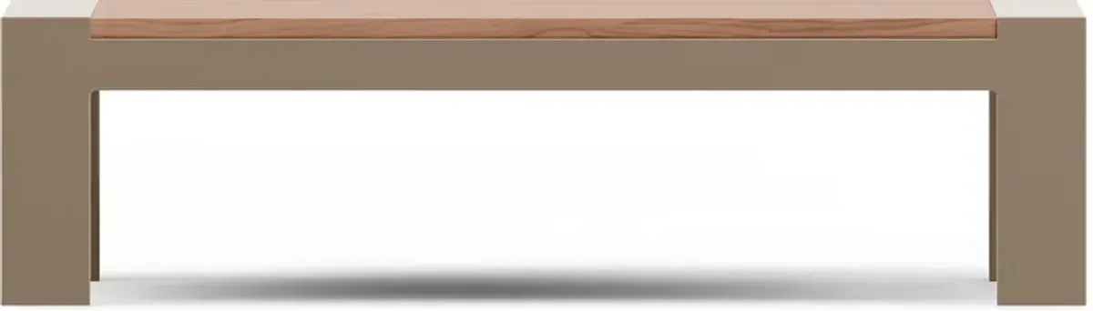 Solana Taupe Outdoor Cocktail Table with Teak Top