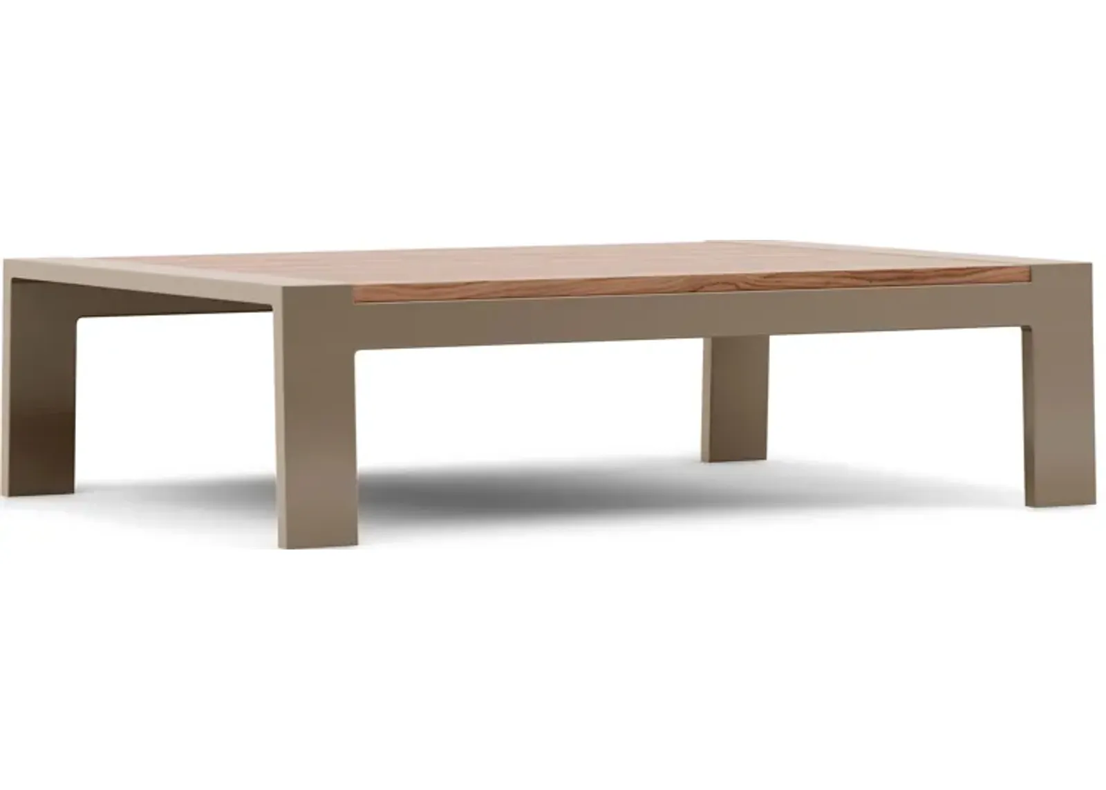 Solana Taupe Outdoor Cocktail Table with Teak Top