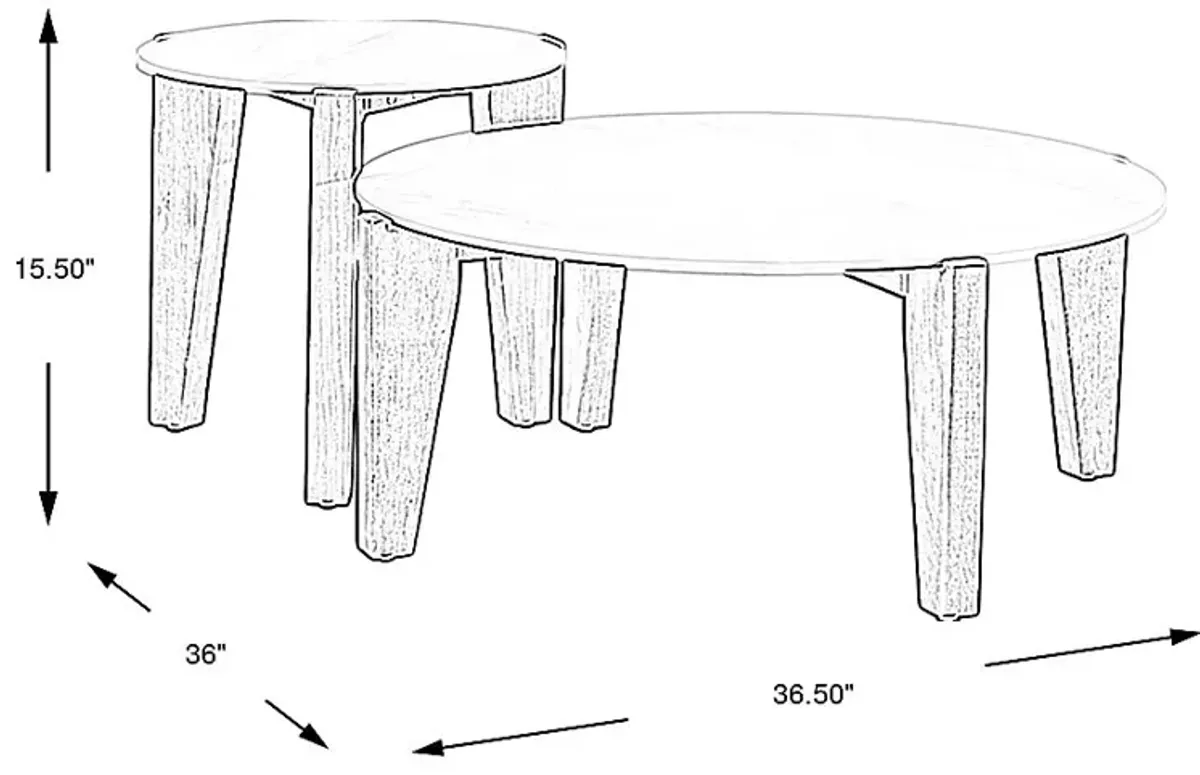 Tessere White Outdoor Nesting Tables, Set of 2