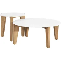 Tessere White Outdoor Nesting Tables, Set of 2