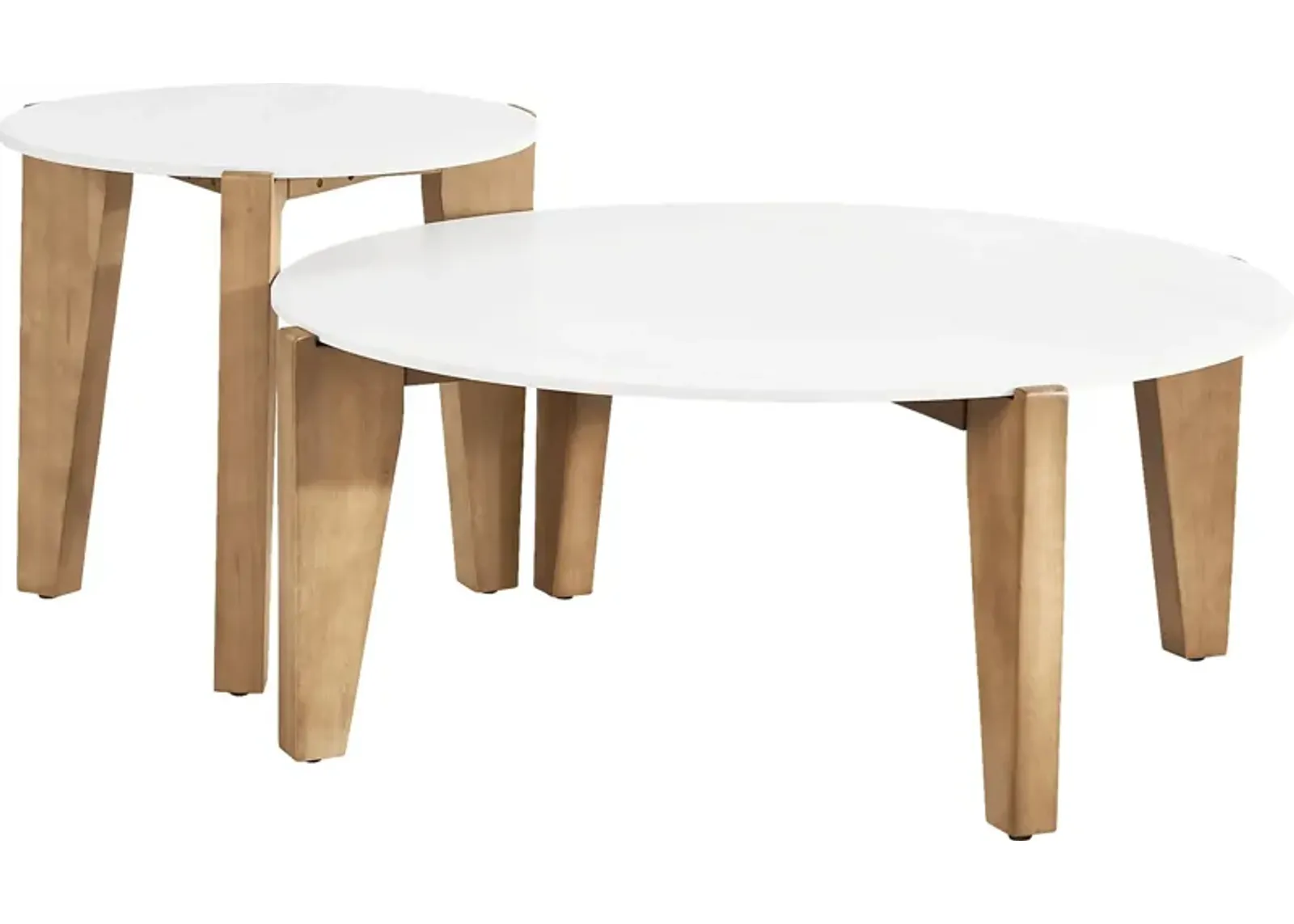 Tessere White Outdoor Nesting Tables, Set of 2