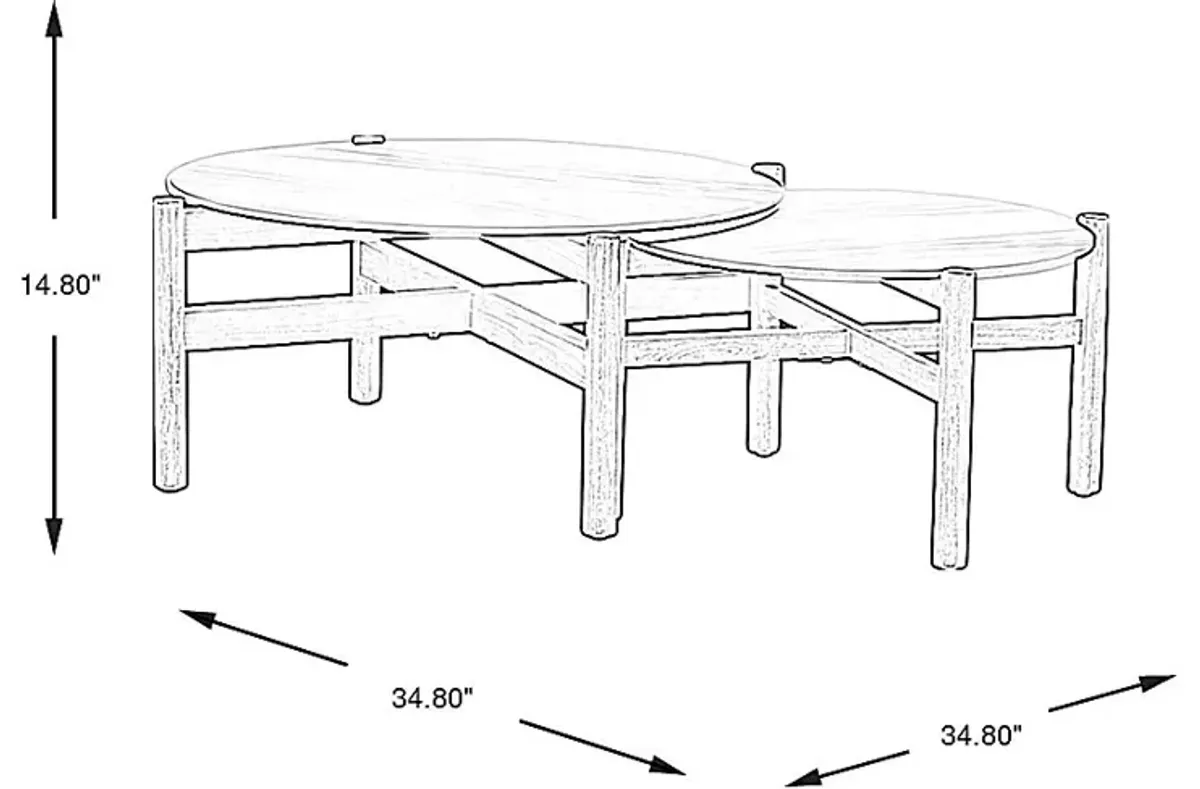 Marche White Outdoor Nesting Tables, Set of 2