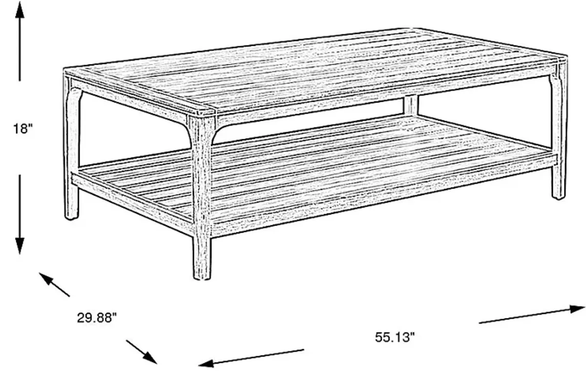 Forest Hills Gray Rectangle Wood Outdoor Cocktail Table