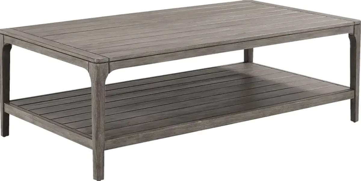 Forest Hills Gray Rectangle Wood Outdoor Cocktail Table