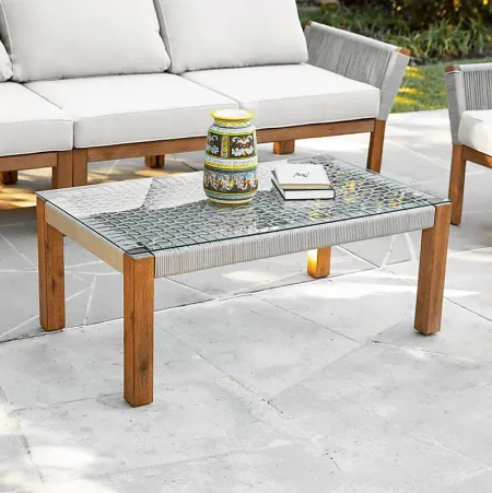 Pershington Outdoor Natural Cocktail Table