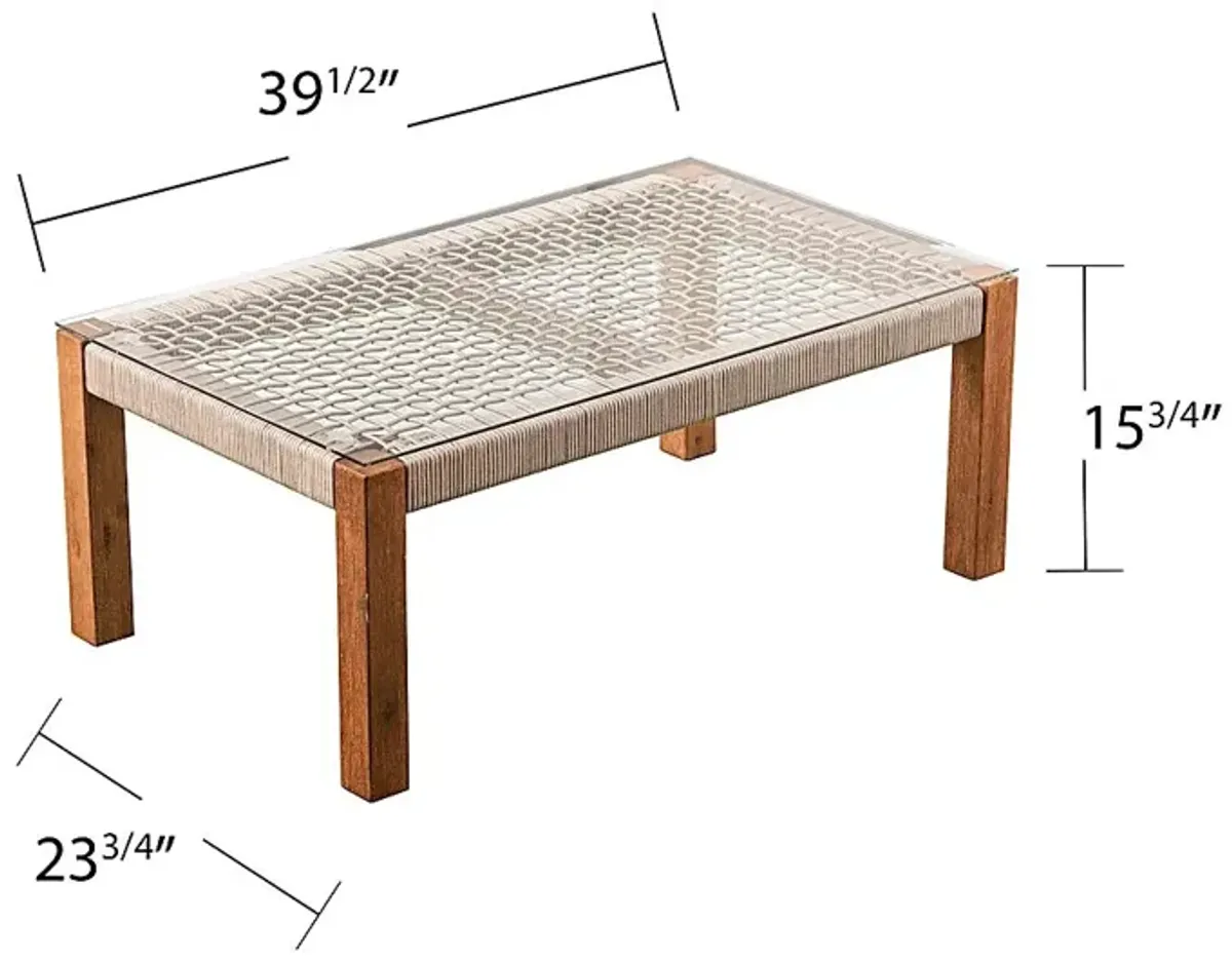 Pershington Outdoor Natural Cocktail Table