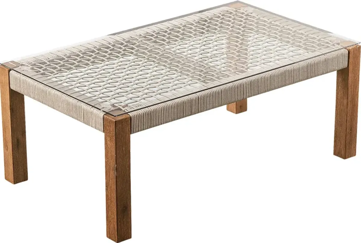 Pershington Outdoor Natural Cocktail Table