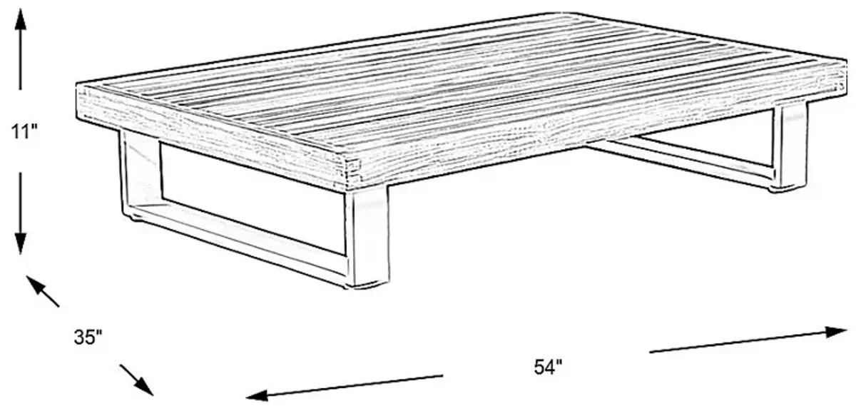 Platform Teak Outdoor Cocktail Table