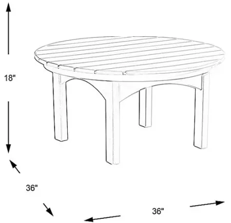 Addy White Round Outdoor Cocktail Table