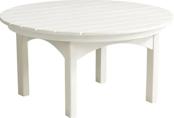 Addy White Round Outdoor Cocktail Table