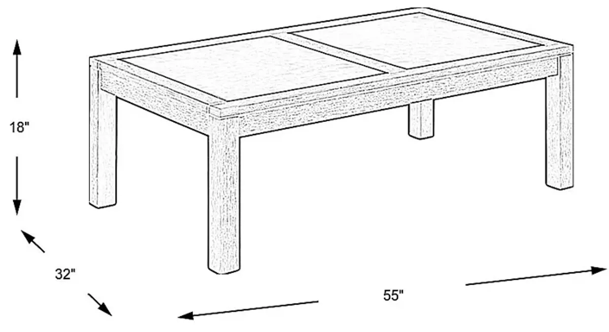 Lake Tahoe Gray Outdoor Cocktail Table