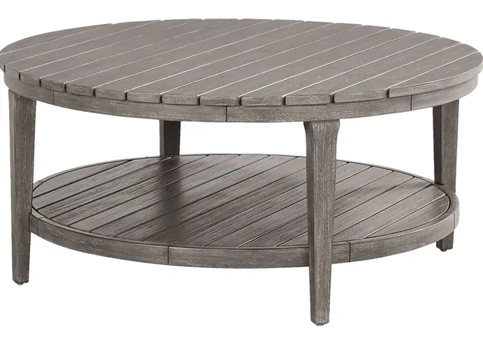 Forest Hills Gray Round Wood Outdoor Cocktail Table