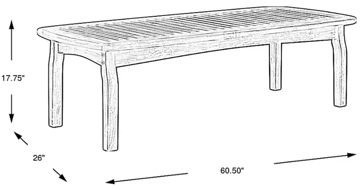 Pleasant Bay 60.5 in. Teak Outdoor Cocktail Table