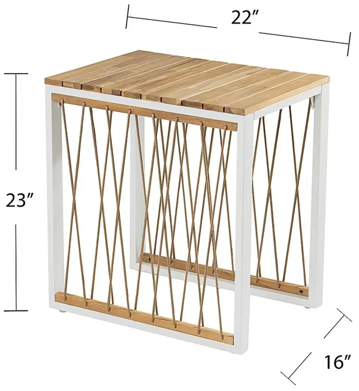 Outdoor Angelloz White End Table