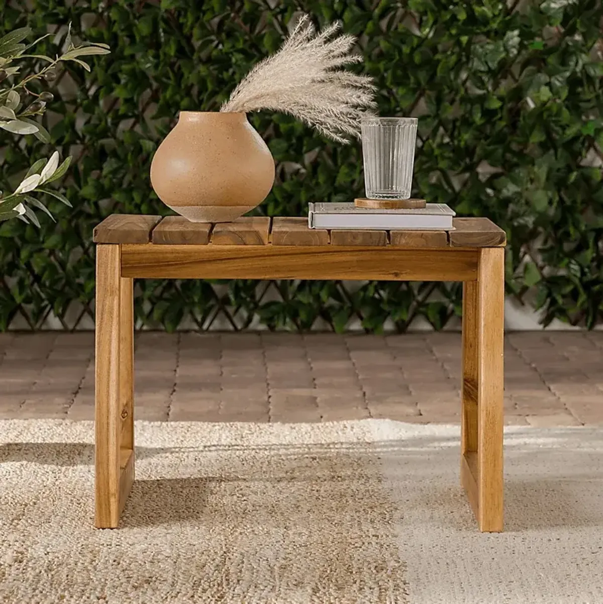 Outdoor Guilmere Natural End Table